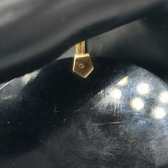 OOAK Green Carved Fish Jadeite Jade Black Onyx Round 14K Yellow Gold Pendant - Picture 11 of 12